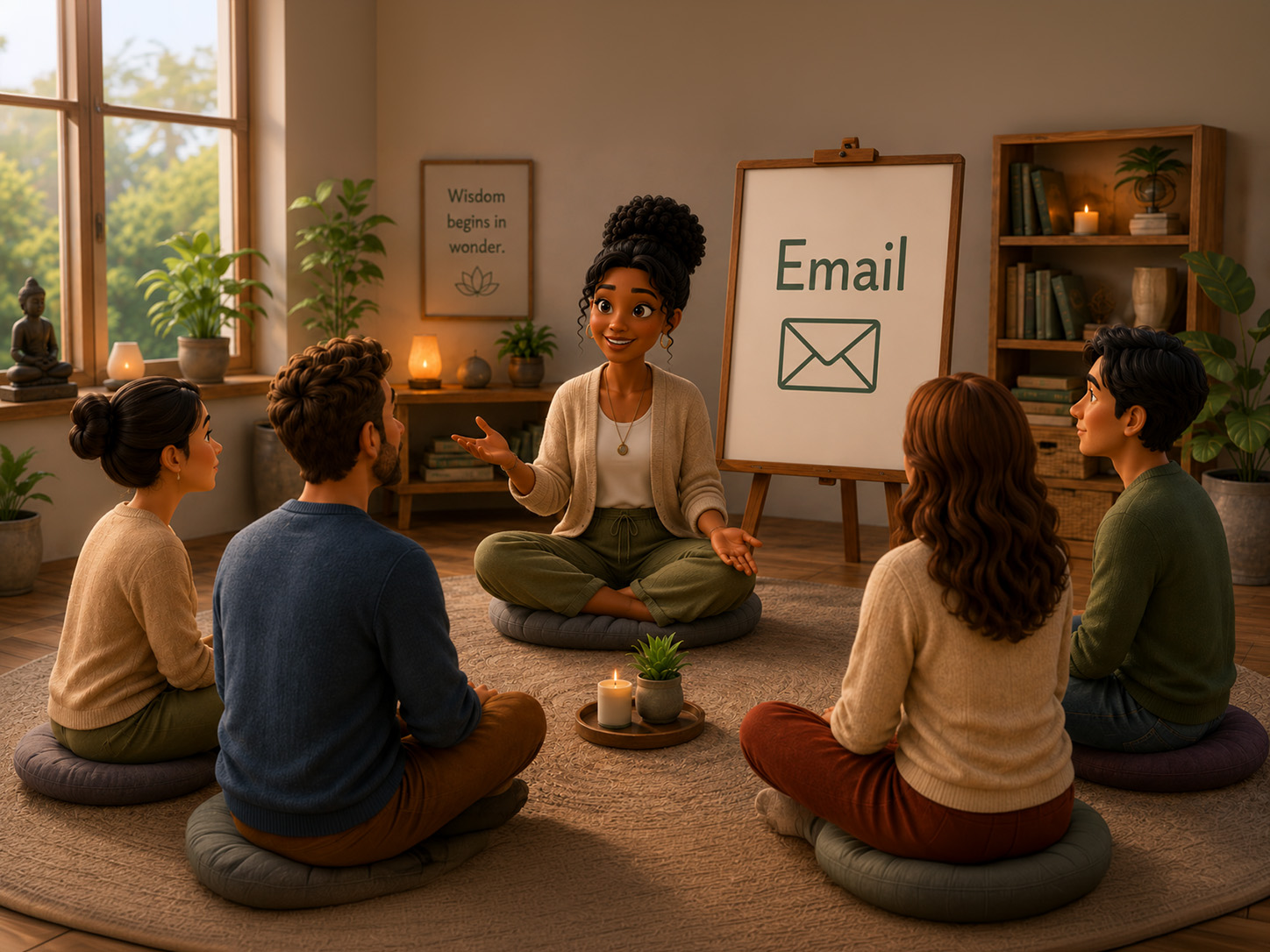 A group learning about email support.